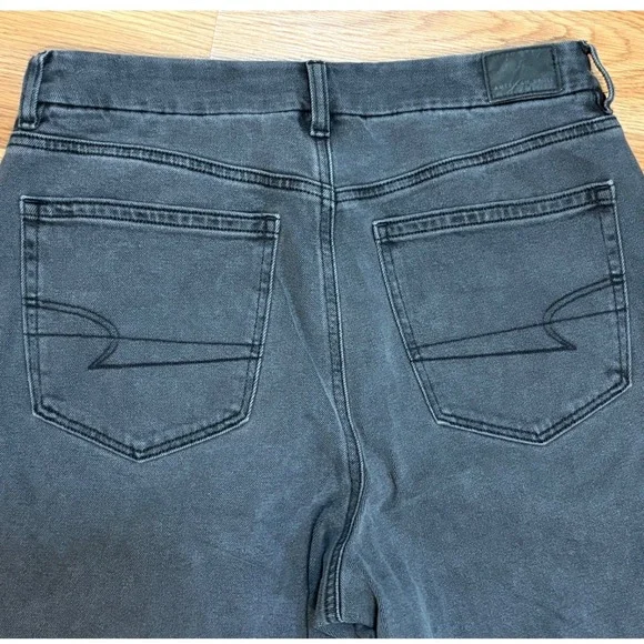 American Eagle Outfitters Womens Jeans Black Gray Size 12 Long Curvy Mom Jean - Picture 4 of 9